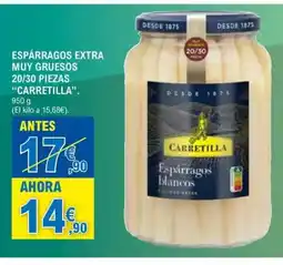 E.Leclerc CARRETILLA Espárragos extra muy gruesos 20/30 piezas oferta