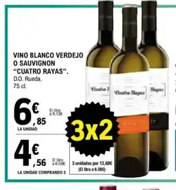 E.Leclerc CUATRO RAYAS Vino blanco verdejo o sauvignon oferta