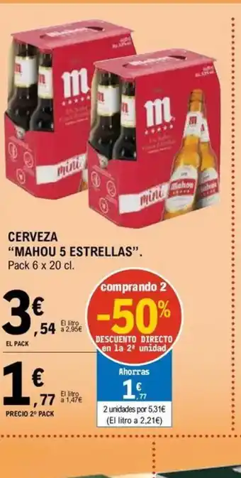 MAHOU 5 ESTRELLAS Cerveza