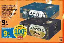 E.Leclerc Cerveza tostada amstel oro o cerveza tostada sin alcohol amstel oro 0,0 oferta