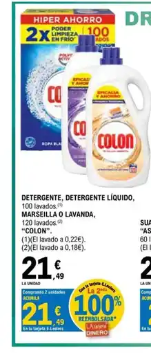 E.Leclerc COLON Detergente, detergente líquido, marseilla o lavanda oferta