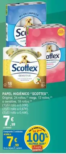 E.Leclerc SCOTTEX Papel higiénico oferta