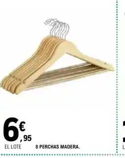 E.Leclerc 8 perchas madera oferta