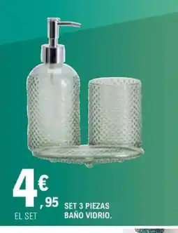 E.Leclerc Set 3 piezas baño vidrio oferta