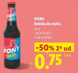 Lidl PONY Bebida de malta oferta