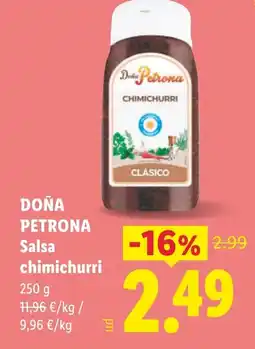 Lidl DOÑA PETRONA Salsa chimichurri oferta