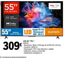 E.Leclerc TCL Led 4k oferta