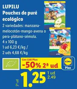 Lidl LUPILU Pouches de puré ecológico oferta