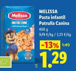 Lidl MELISSA Pasta infantil Patrulla Canina oferta