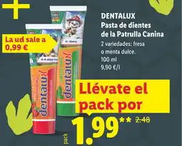 Lidl DENTALUX Pasta de dientes de la Patrulla Canina oferta