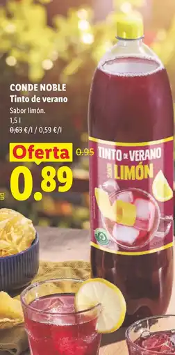 Lidl CONDE NOBLE Tinto de verano Sabor limón oferta