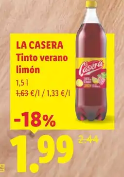 Lidl LA CASERA Tinto verano limón oferta