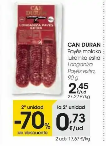 Eroski Longaniza payés extra can duran oferta