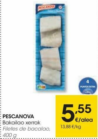 Eroski Filetes de bacalao pescanova oferta