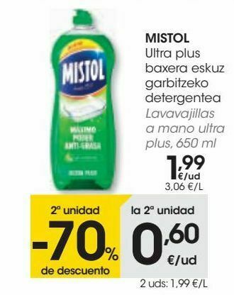 Eroski Lavavajillas a mano ultra plus mistol oferta