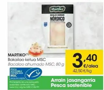 Eroski Martiko bacalao ahumado msc, 80 g oferta