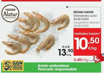 Eroski Eroski natur langostino blanco 30- 40 ggn oferta