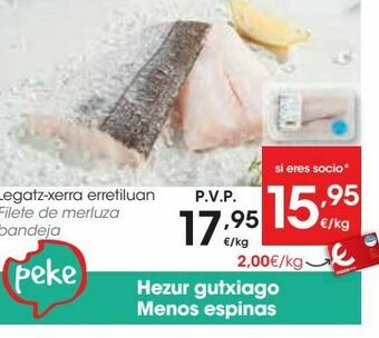 Eroski Filete de merluza bandeja oferta