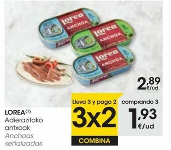 Eroski Lorea anchoas señalizadas oferta