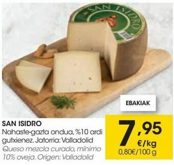 Eroski San isidro queso mezcla curado,mínimo 10% oveja. oferta