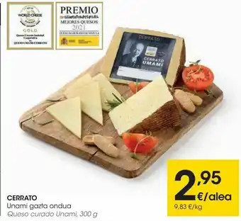 Eroski Cerrato queso curado unami, 300 g oferta