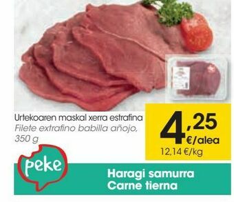Eroski Filete extrafino babilla añojo, 350 g oferta