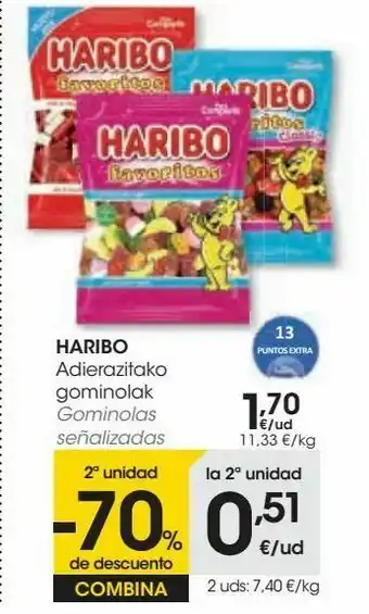 Eroski Haribo gominolas señalizadas oferta