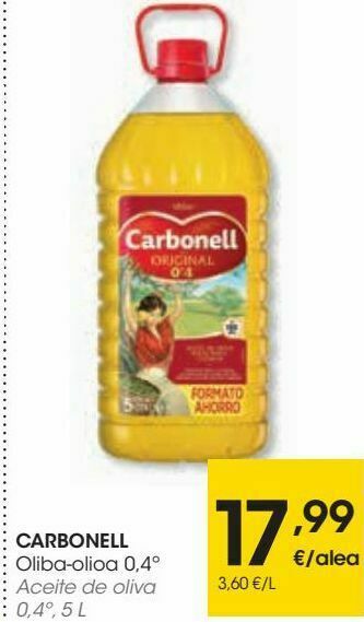 Eroski Carbonell aceite de oliva 0,4º oferta