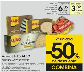 Eroski Albo atún claro en aceite de oliva virgen oferta