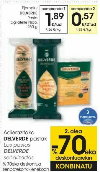 Eroski Delverde pasta tagliatelle nido oferta