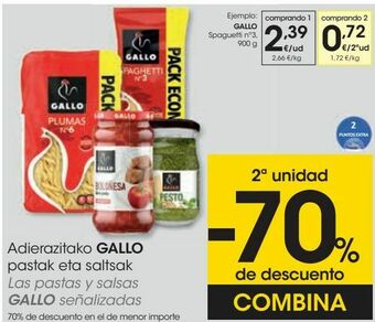 Eroski Gallo spaguetti nº3 oferta