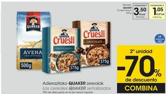 Eroski Quaker cruesli choco oferta