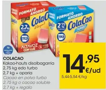 Eroski Cola cao cacao en polvo turbo o cacao soluble oferta