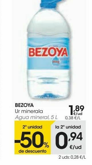 Eroski Bezoya agua mineral oferta