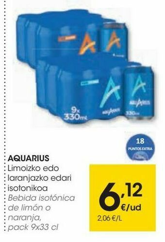 Eroski Aquarius bebida isotónica de limón o naranja oferta