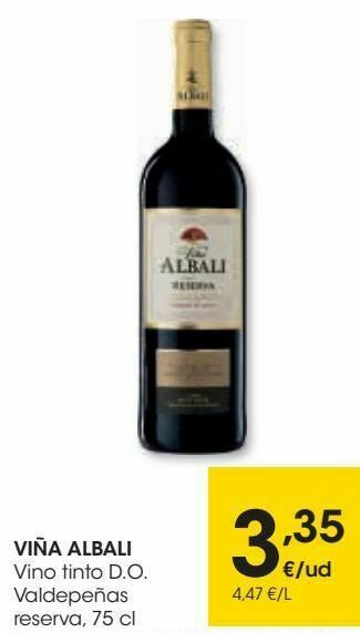 Eroski Viña albali vino tinto d.o. valdepeñas reserva oferta