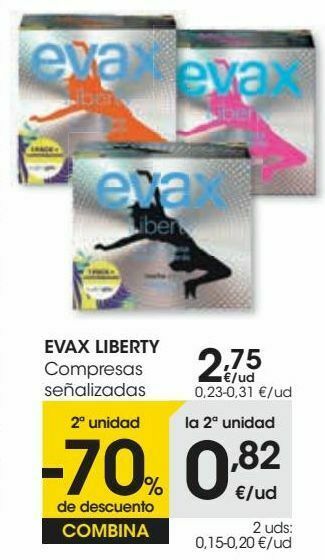 Eroski Evax liberty compresas oferta