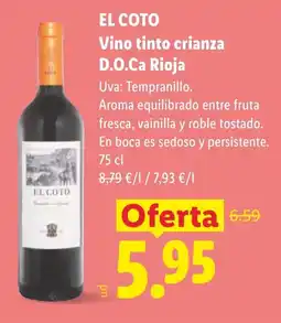 Lidl EL COTO Vino tinto crianza D.O.Ca Rioja oferta