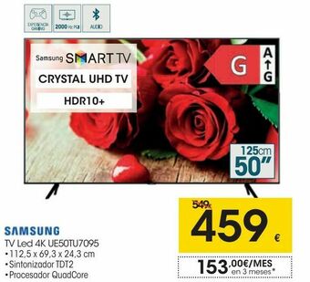 Eroski Samsung tv led 4k ue50tu7095 oferta
