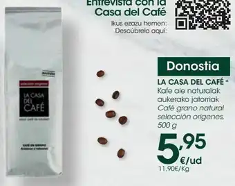 Eroski La casa del café café grano natural selección orígenes oferta
