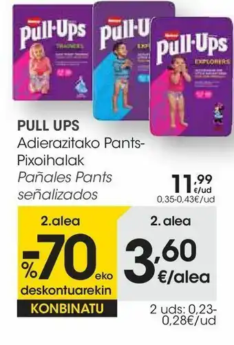 Eroski Pull ups pañales pants señalizados oferta