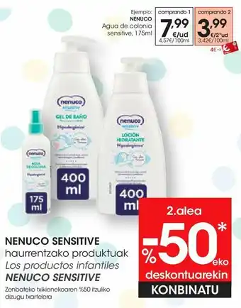 Eroski Nenuco agua de colonia sensitive, 175ml oferta