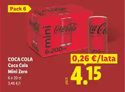 Lidl COCA COLA Coca Cola Mini Zero oferta