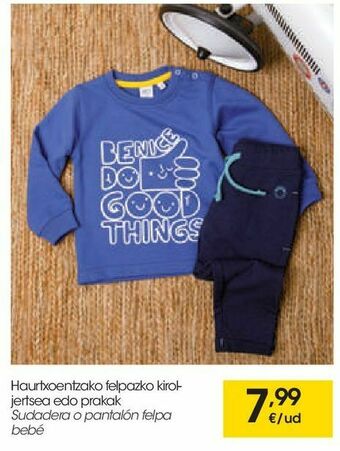 Eroski Sudadera o pantalón felpa bebé oferta