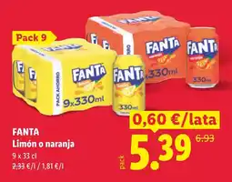 Lidl FANTA Limón o naranja oferta
