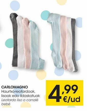Eroski Carlomagno leotardo liso o canalé bebé oferta