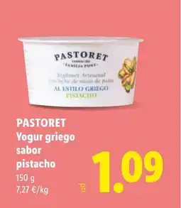 Lidl PASTORET Yogur griego sabor pistacho oferta