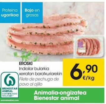 Eroski Filete de pechuga de pavo al ajillo eroski oferta