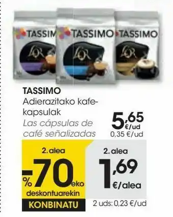 Eroski Las cápsulas de café tassimo oferta