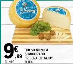 E.Leclerc Ribera del tajo - queso mezcla semicurado oferta